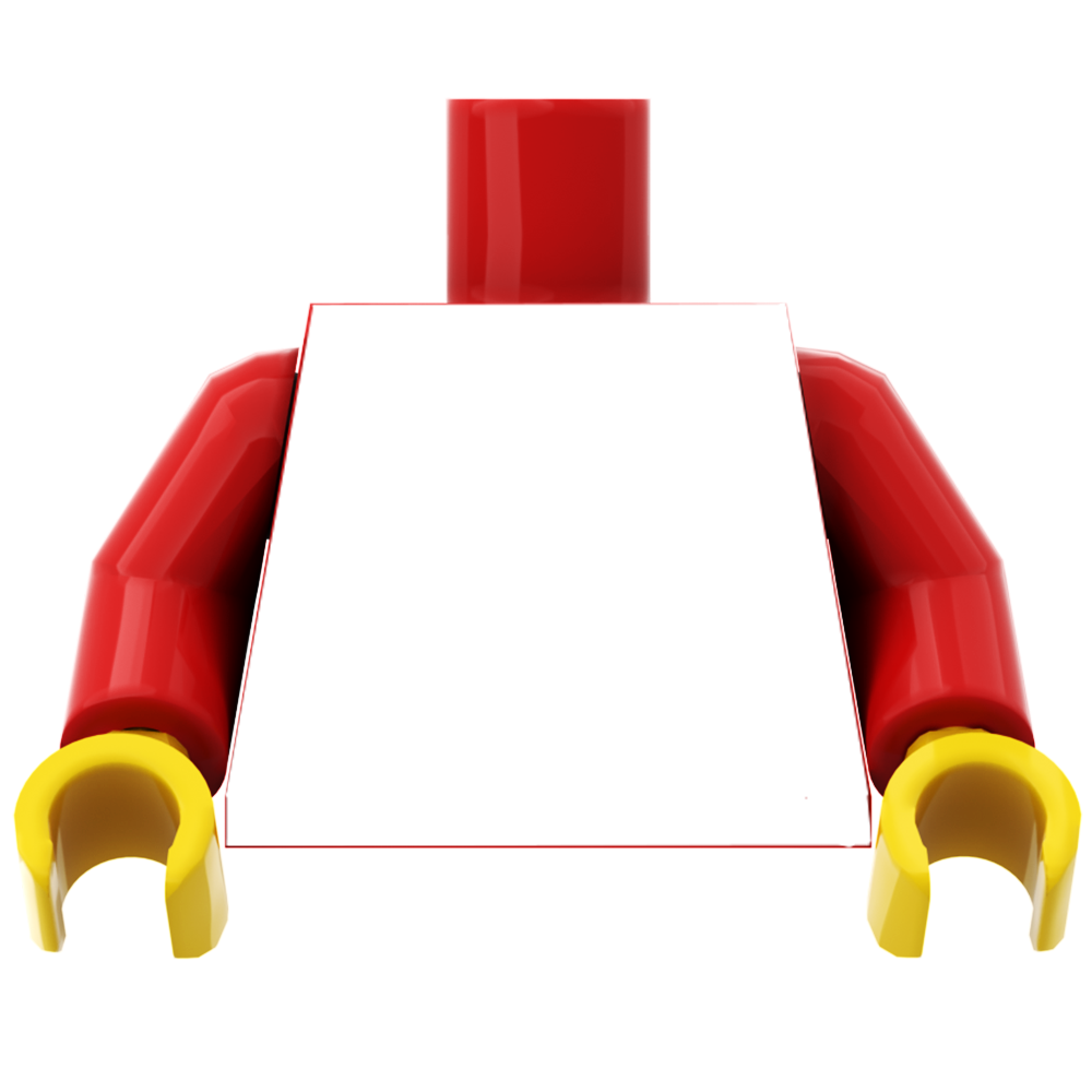 Personnalized Red Minifigure Torso Custom LEGO Parts Super Briques